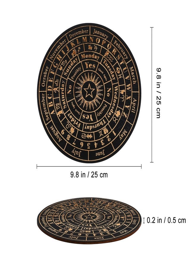 TOPPERFUN Divination Board, 10in Large Board, Wooden Crystal Dowsing Tarot Ornaments, Engraving for Divination, Ghost Hunting Tools, Treasure, Buried Objects - Image 2